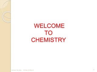 WELCOME
TO
CHEMISTRY
1Instructor: Mrs. Balla HSChem_2010Nov10
 