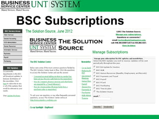 BSC Subscriptions
 