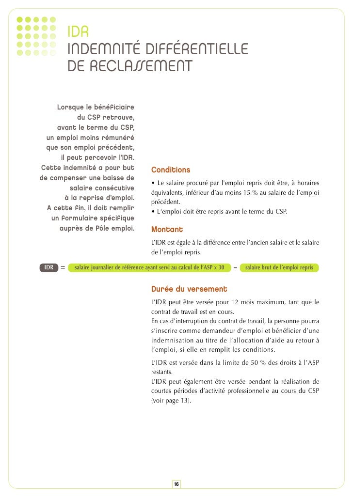 Prime de reclassement csp