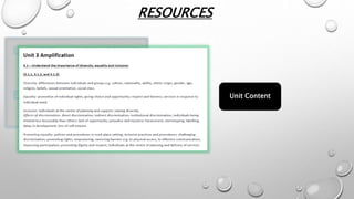 RESOURCES
Unit Content
 