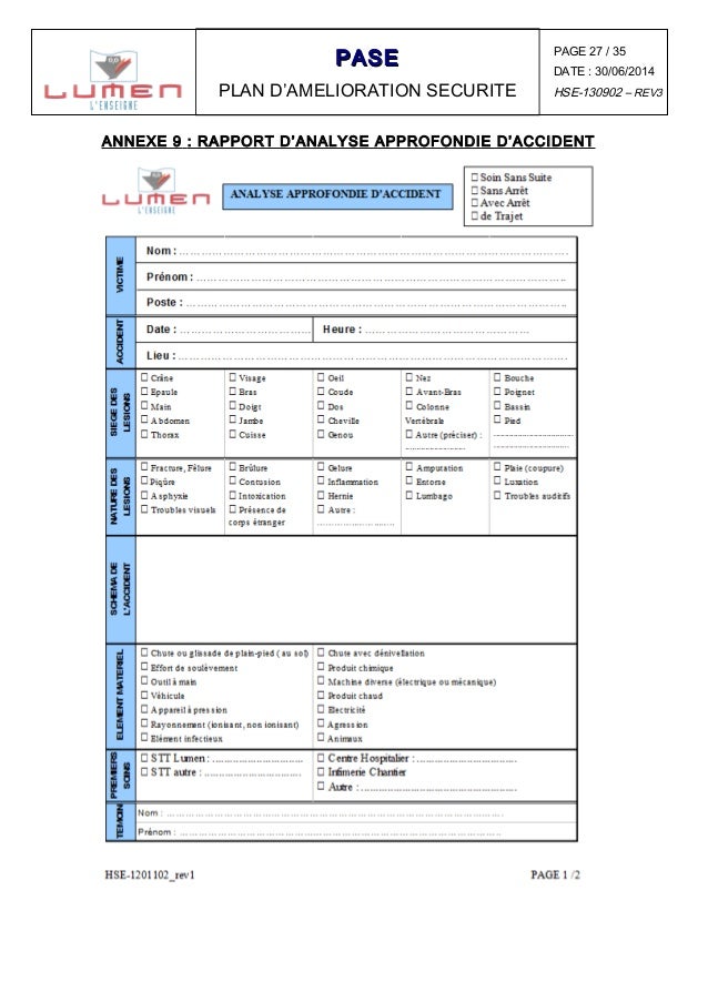 Exemple De Rapport Hse Pdf  ikamoumi