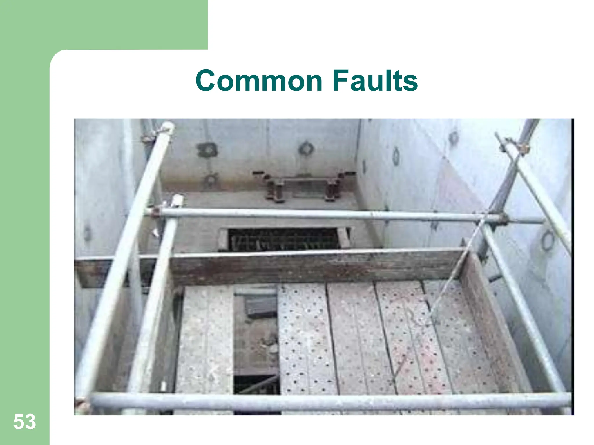 53
Common Faults
 