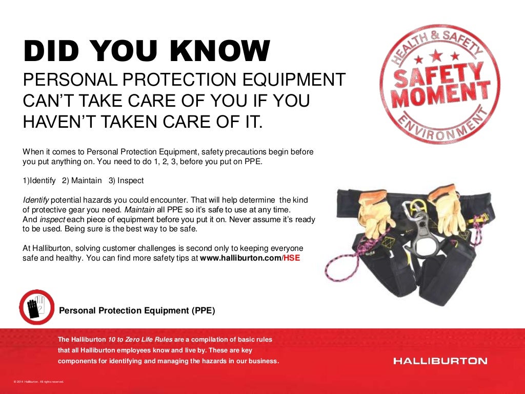 Safety Moment Personal Protection Equipment Safety Moment Personal Protection Equipment