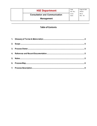 HSE CONSULTATION AND COMMUNICATION MANAGEMENT PROCEDURE | DOCX
