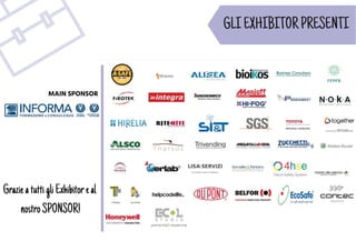 GLIEXHIBITORPRESENTI
GrazieatuttigliExhibitoreal
nostroSPONSOR!
MAIN SPONSOR
 