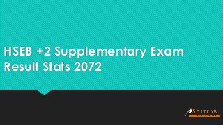 HSEB +2 Supplementary Exam
Result Stats 2072
 