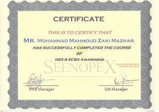 Hse courses certificates