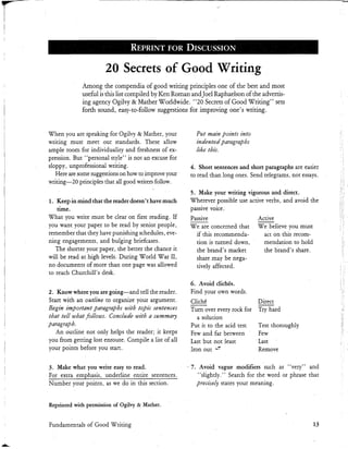 The secrets of good writing for business - Ogilvy & Mather