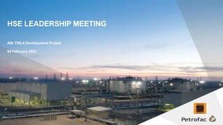 1
HSE LEADERSHIP MEETING
AIN TSILA Development Project
04 February 2023
 