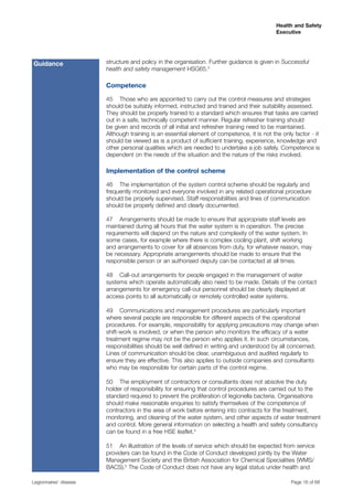 HSE Legionnaires Disease (Control of Legionella Bacteria In Water ...