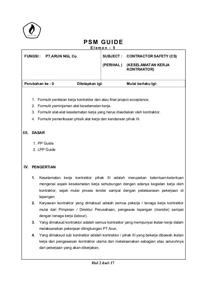 n-5 formulir pt arun Hse plan