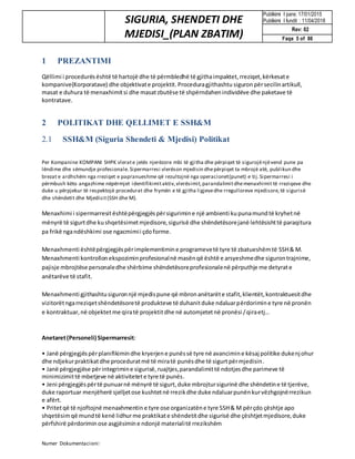 Hse plan zbatim ''siguria shendeti dhe mjedisi'' 2018.04.11 .rev.03