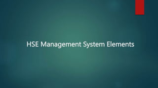 HSE Management System Elements
 