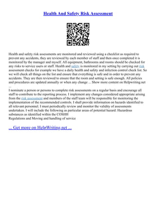 Hse, Risk Assessment | PDF