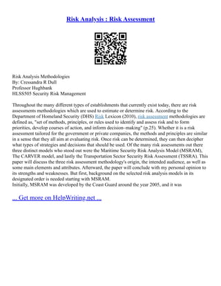 Dhs Principles Hse, Risk Assessment | PDF