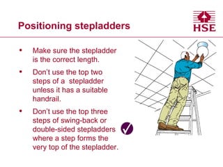 A toolbox talk on leaning ladder and stepladder safety | PPT