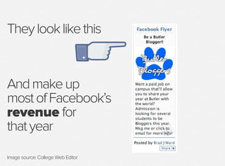 Andmakeup
mostofFacebook’s
revenue for
thatyear
Image source: College Web Editor
Theylooklikethis
 