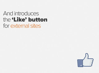 Andintroduces
the‘Like’ button
forexternalsites
 