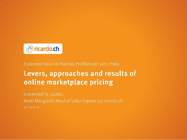 Levers Approaches And Results Of Online Marketplace Pricing