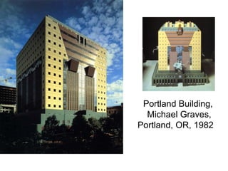 Michael Graves, Portland Building, 1982, Portland, OR, Post Modern
Portland Building,
Michael Graves,
Portland, OR, 1982
 