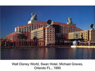Walt Disney World, Swan Hotel, Michael Graves,
Orlando FL., 1990
 