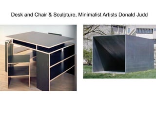 Desk and Chair & Sculpture, Minimalist Artists Donald Judd
 