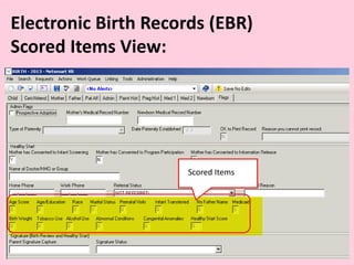 Scored Items
Electronic Birth Records (EBR)
Scored Items View:
 