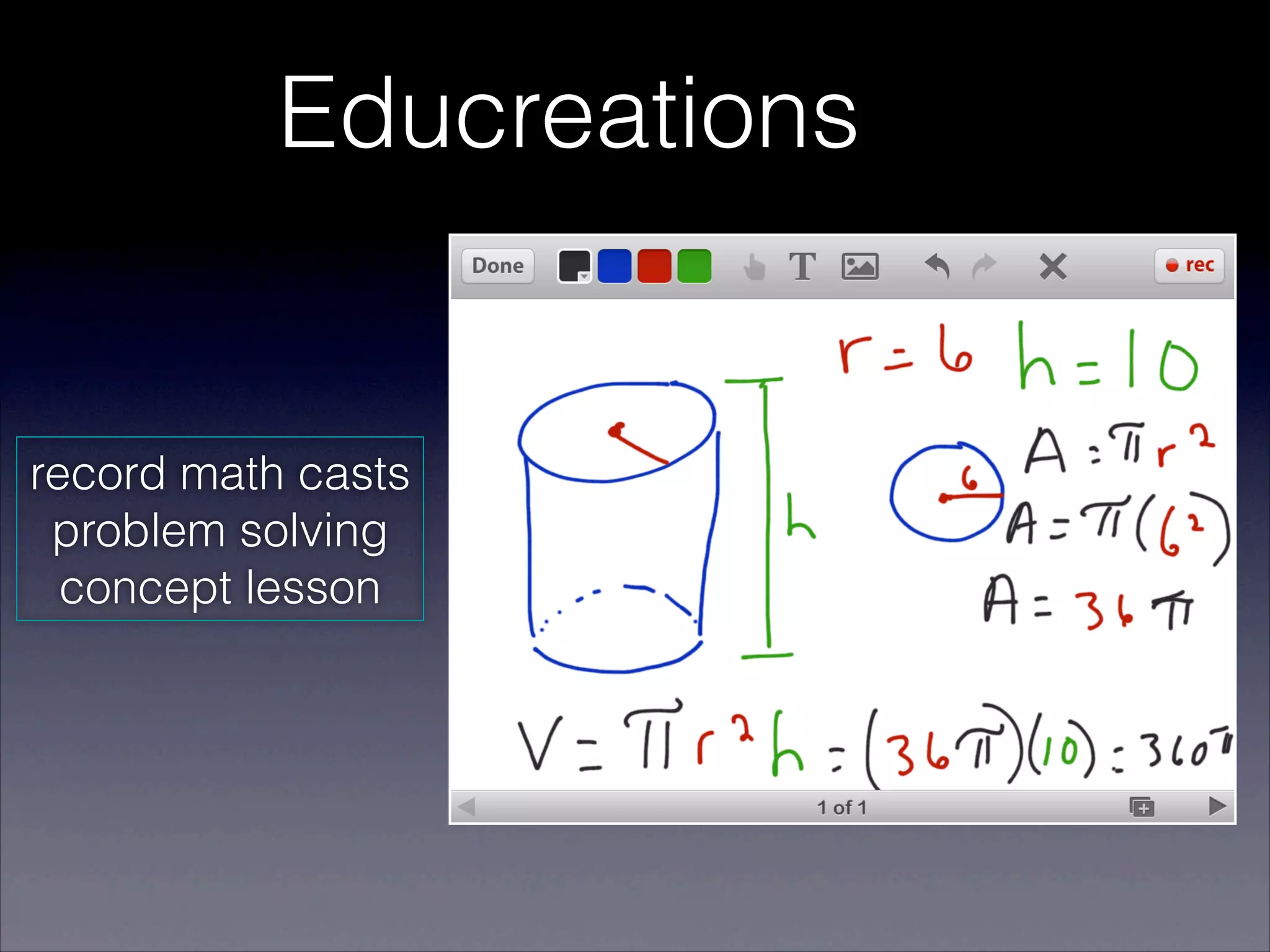 Educreations


record math casts
 problem solving
  concept lesson
 