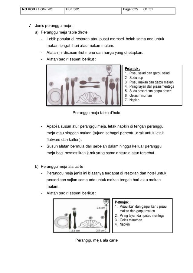 HSK 302 KOMPETENSI 3 PERFORM DINING ROOM SERVICE HSK 302 KOMPETENSI 3 PERFORM DINING ROOM SERVICE