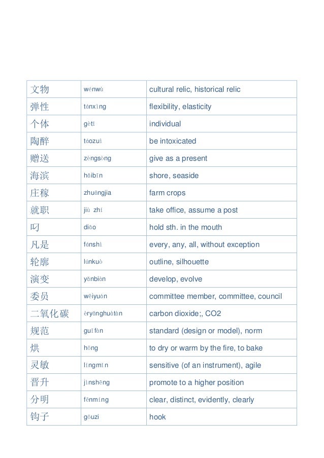 Hsk level 6 vocabularies by frequency Hsk level 6 vocabularies by frequency -