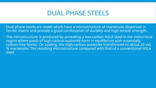 Evolution of High Strength Low Alloy Steels | PPTX