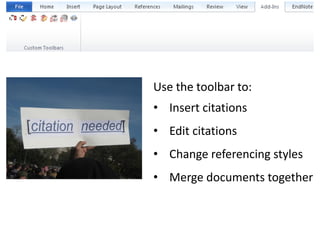 Using Reference Management Tools: EndNote and Zotero