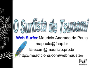 Web Surfer  Mauricio Andrade de Paula [email_address] [email_address] http://meadiciona.com/webmauster/  
