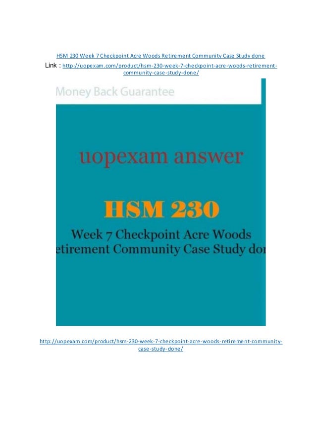 Hsm 230 appendix d acre woods retirement community case study image