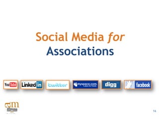 Social Media for
  Associations



                   16
 