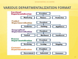 SEYOUM SHIFERAW ( HO & MAPMP)
40
VARIOUS DEPARTMENTALIZATION FORMAT
 