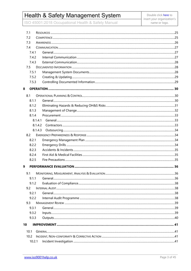 Hsms health & safety manual template PDF Business Business and