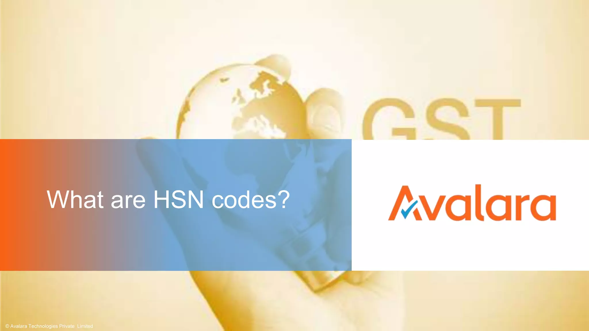 What are HSN codes?
© Avalara Technologies Private Limited
 
