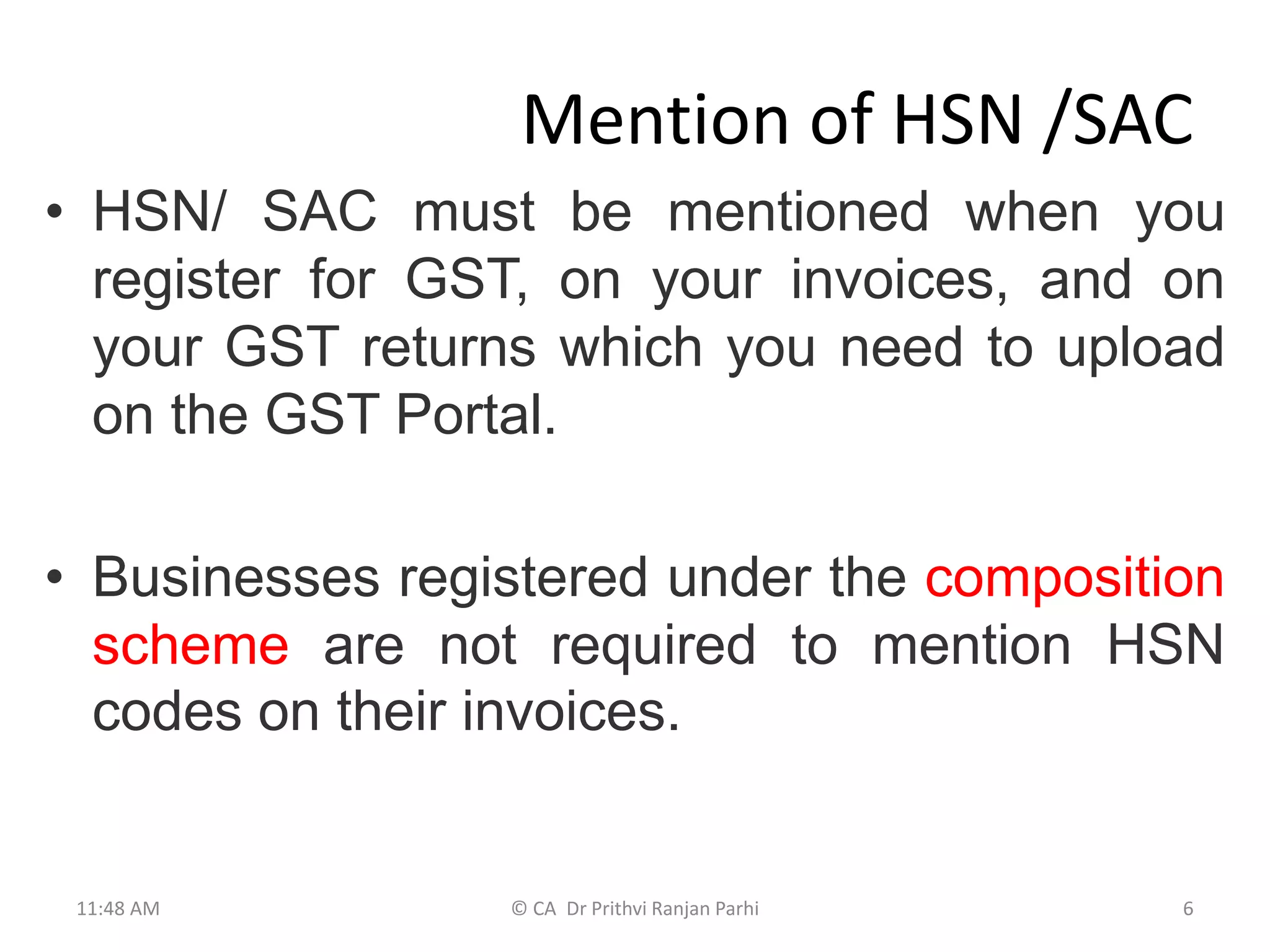Hsn and sac of gst | PPSX