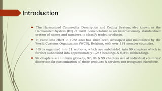 Concept of HSN and Tax free exports | PPTX