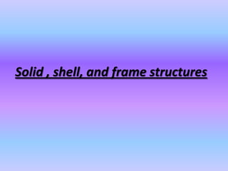 Solid , shell, and frame structures 
