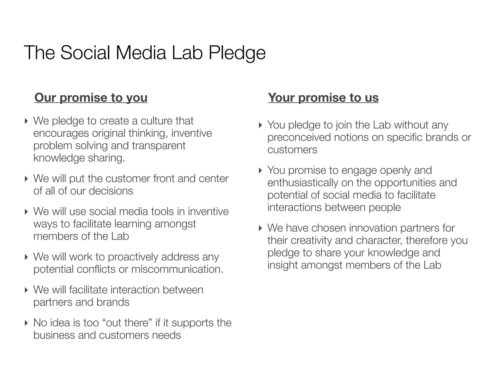 Overview of the  P&G Social Media Lab