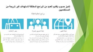 ‫من‬ ‫شريحة‬ ‫اكبر‬ ‫الستهداف‬ ‫المختلفة‬ ‫البرامج‬ ‫من‬ ‫العديد‬ ‫بتقديم‬ ‫حسوب‬ ‫تتميز‬
‫المستخدميين‬
 