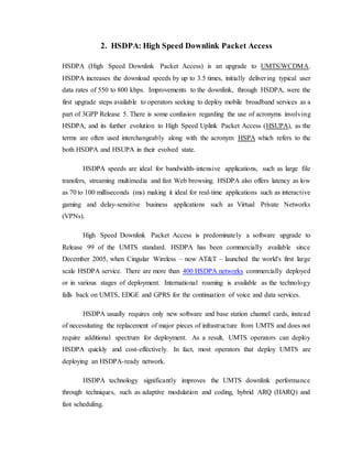 Hspa Bandwidth High Speed Packet Access | DOCX