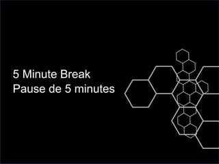 5 Minute Break
Pause de 5 minutes
 