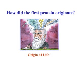 How did the first protein originate?
Origin of Life
 