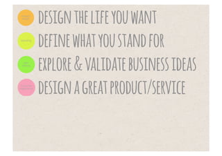 design the life you want
define what you stand for
 