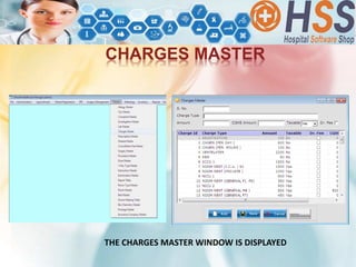 CHARGES MASTER
THE CHARGES MASTER WINDOW IS DISPLAYED
 