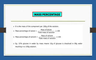MASS PERCENTAGE
 
