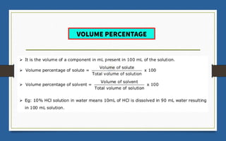VOLUME PERCENTAGE
 
